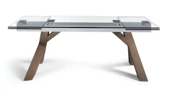 Mesa de comedor extensible cristal y porcelánico Ash