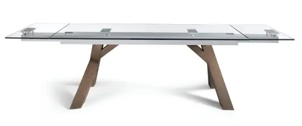 Mesa de comedor extensible cristal y porcelánico Ash