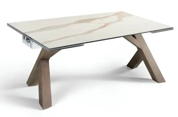 Mesa de comedor extensible cristal y porcelánico Ash