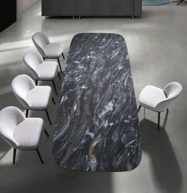 Mesa de comedor porcelánico barril Paxus