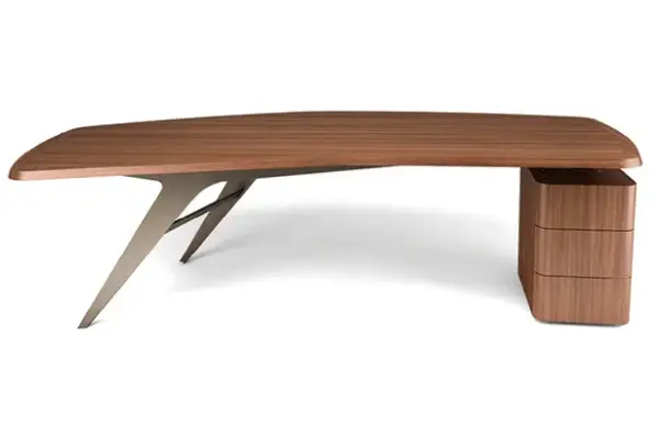 Mesa de escritorio nogal y metal Diver Bonaldo