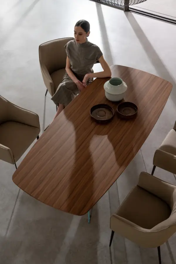 Mesa de comedor madera y cristal Vianta
