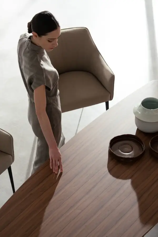 Mesa de comedor madera y cristal Vianta