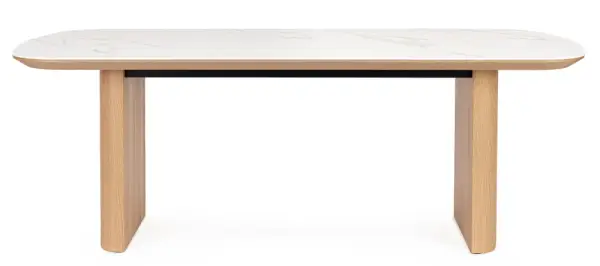 Mesa de comedor porcelánico y madera Jade