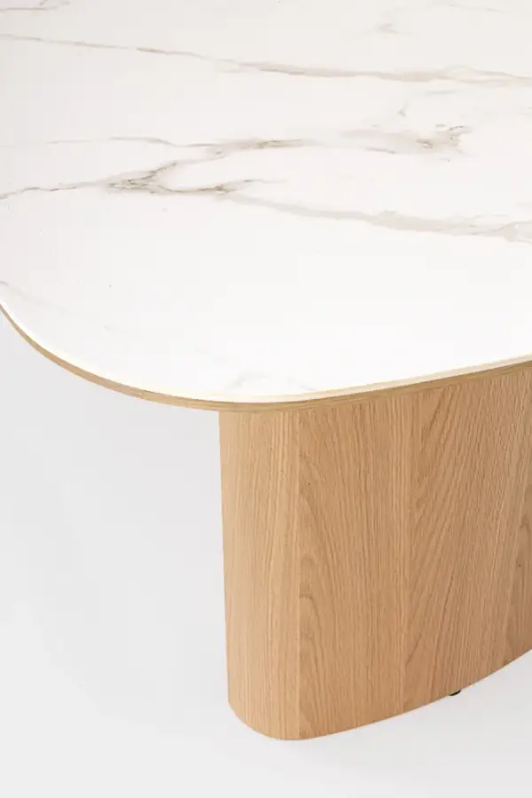 Mesa de comedor porcelánico y madera Jade