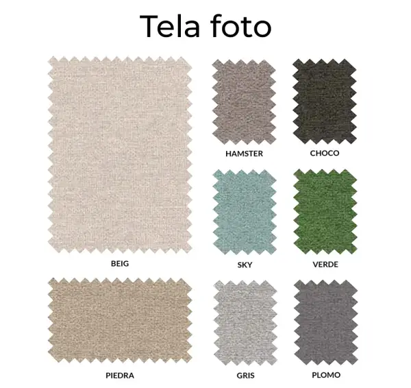 Cama con canapé tapizada media luna