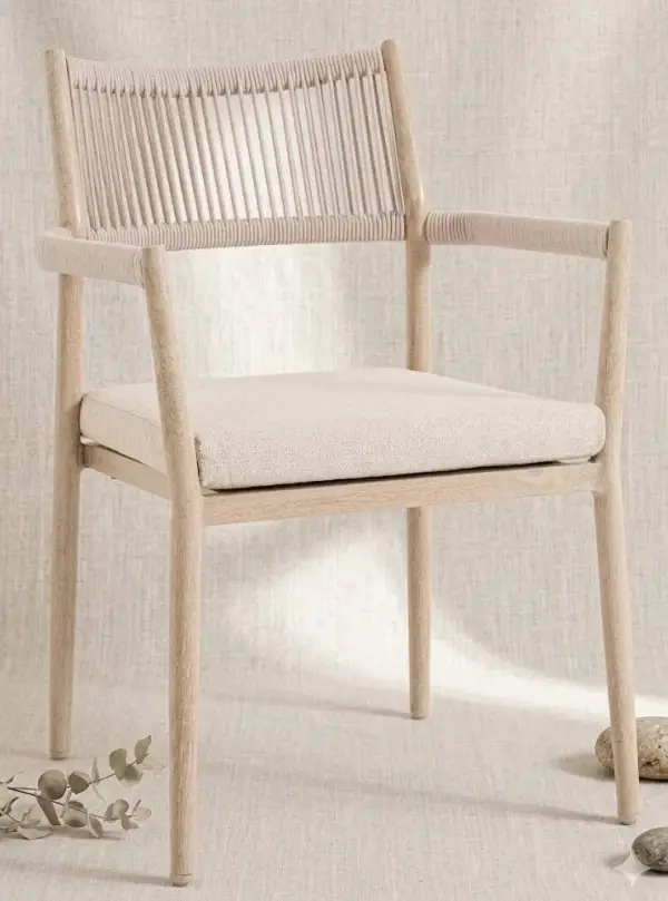 Sillón de jardín beige Marven