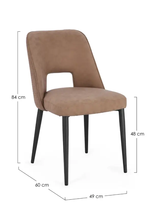 Silla acero Aria Cappuccino