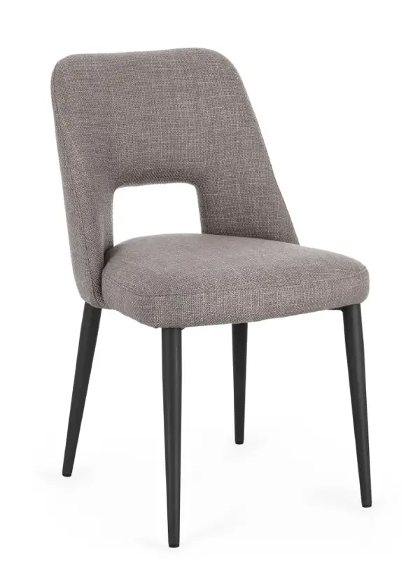 Silla acero y tapizado Aria Grey