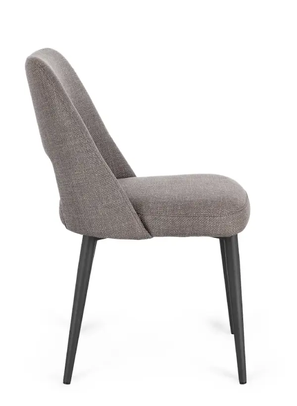 Silla acero y tapizado Aria Grey