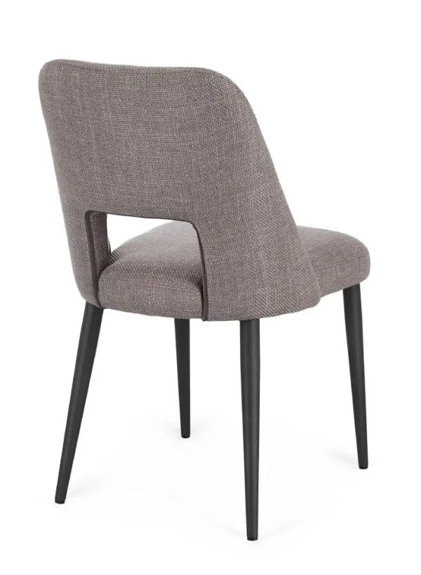 Silla acero y tapizado Aria Grey