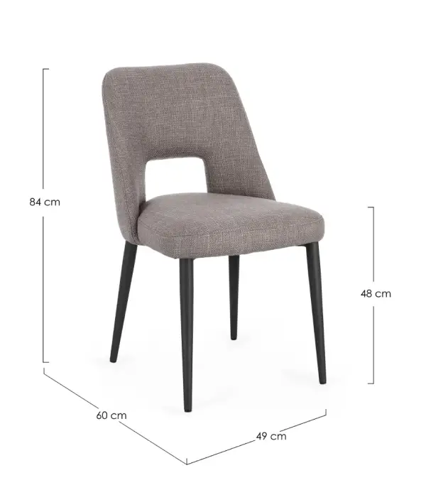 Silla acero y tapizado Aria Grey