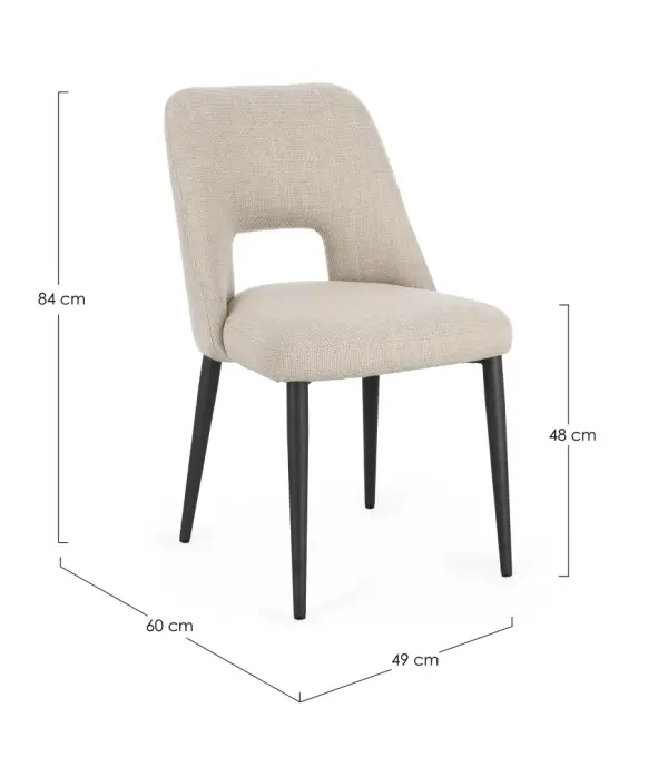 Silla acero y tapizado Aria Natural