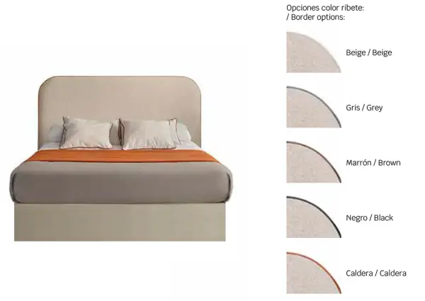 Cama con canapé tapizada Curve