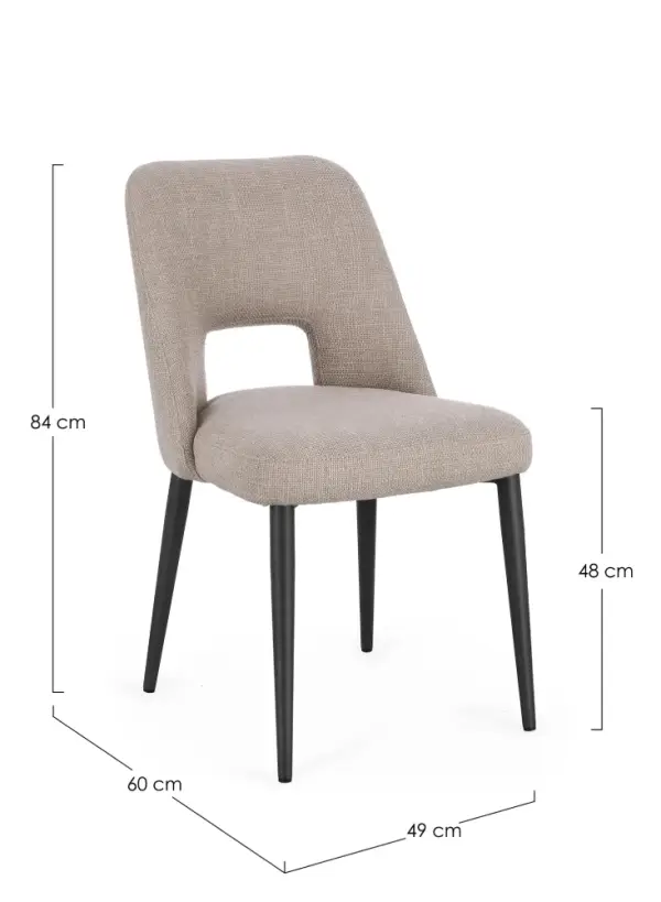 Silla acero y tapizado Aria Nube