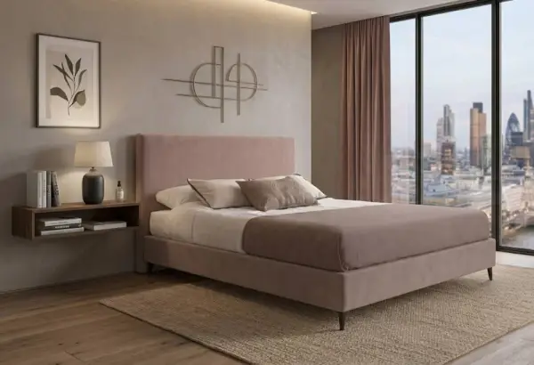 Cama con canapé tapizada Levante
