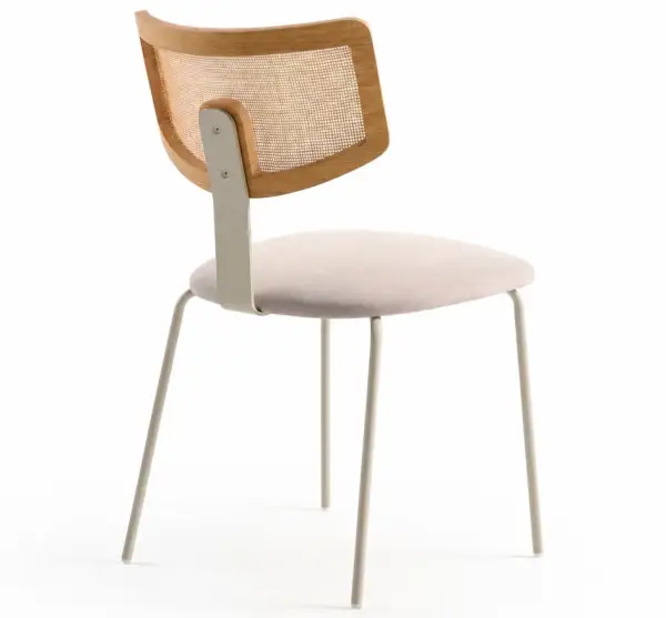 Silla metal y rattán Poma
