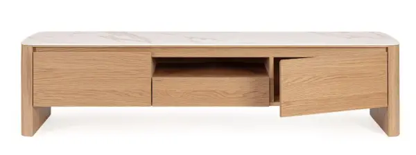 Mueble tv 2 puertas de roble Gavriel