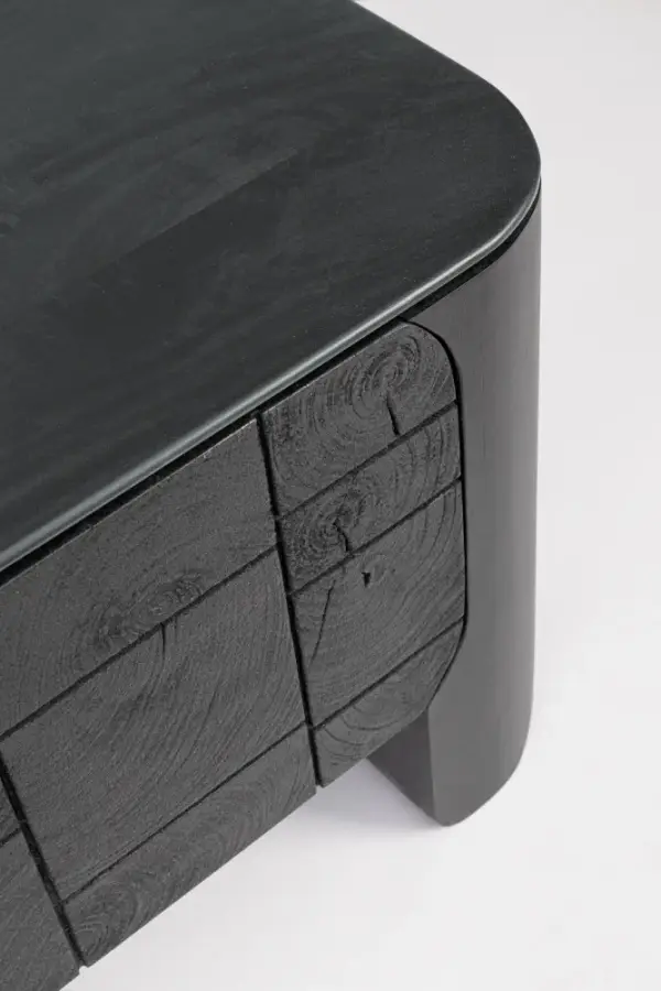 Mueble de televisión 3 puertas negro Sinnar