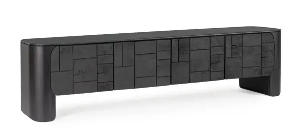 Mueble de televisión 4 puertas negro Sinnar