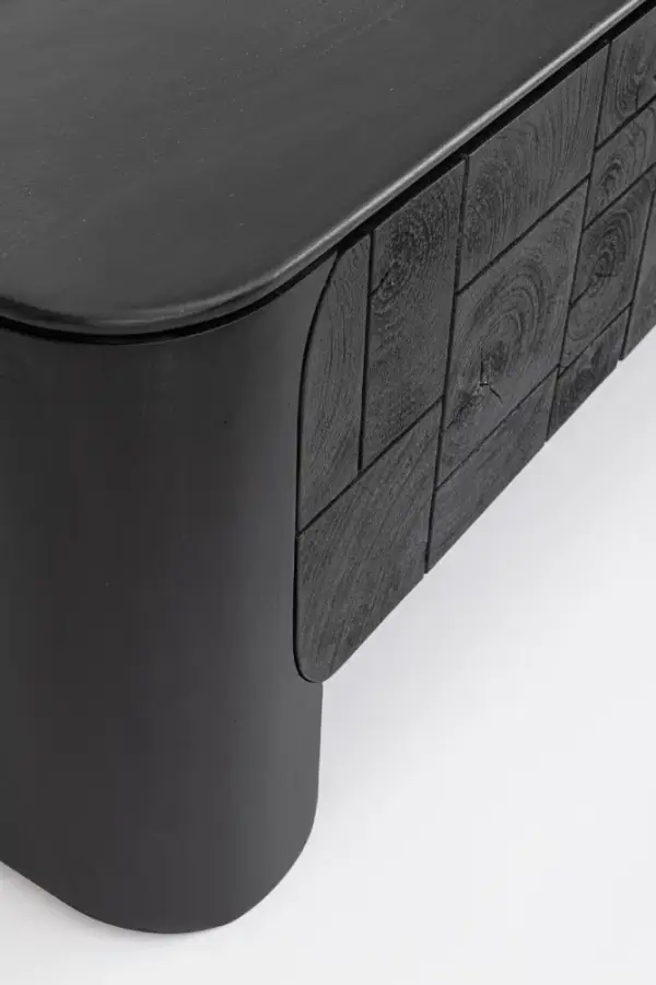 Mueble de televisión 4 puertas negro Sinnar