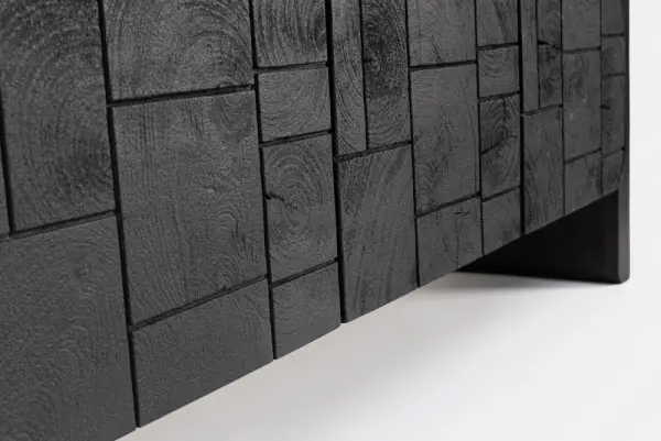 Mueble de televisión 4 puertas negro Sinnar