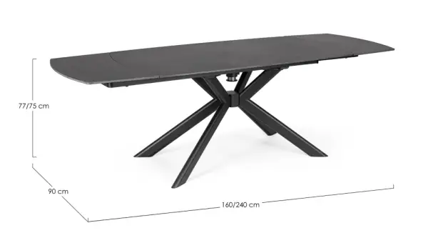 Mesa extensible acero negro Janika