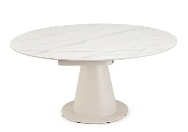 Mesa extensible de acero beige Jami