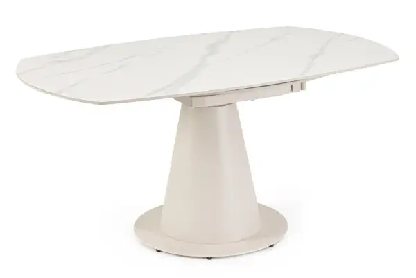 Mesa extensible de acero beige Jami