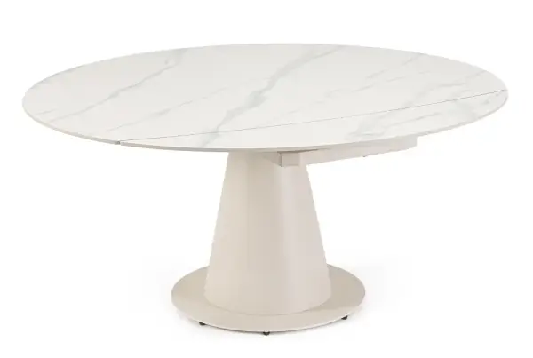 Mesa extensible de acero beige Jami