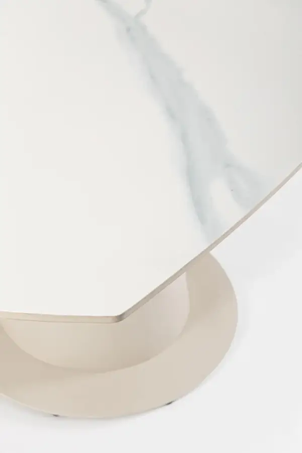 Mesa extensible de acero beige Jami