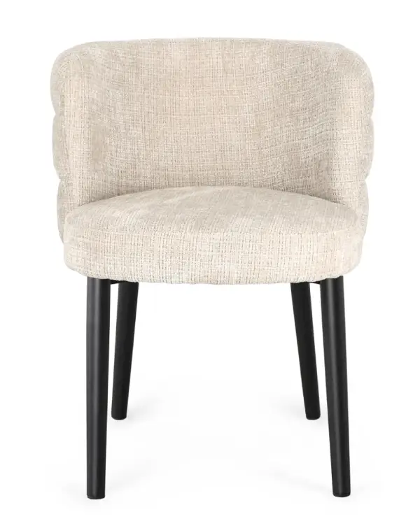 Silla de acero y tapizado crema Ilma