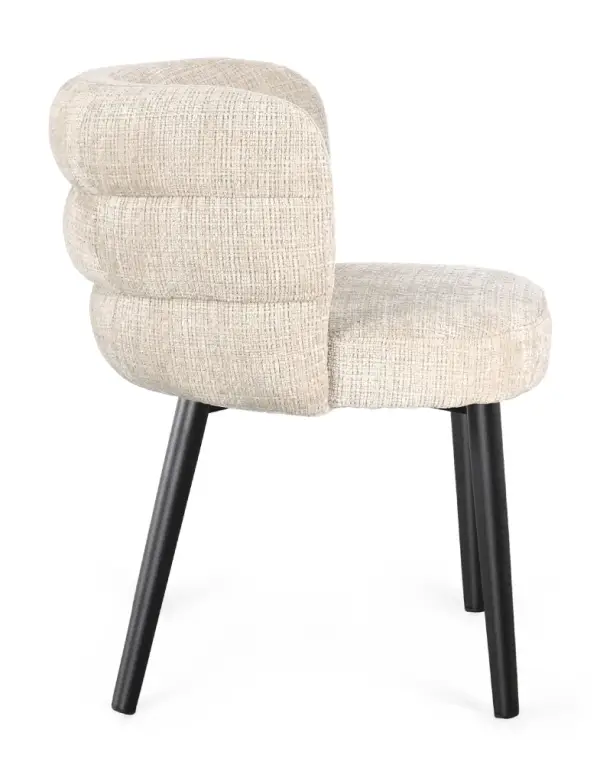 Silla de acero y tapizado crema Ilma