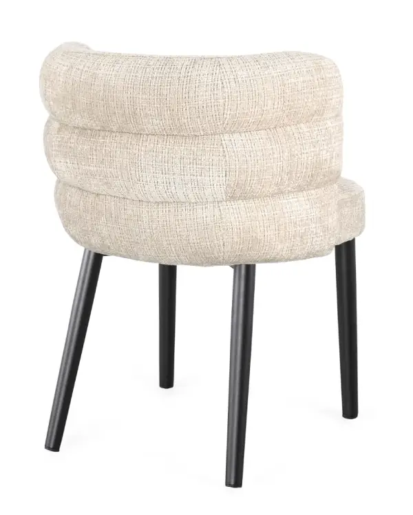 Silla de acero y tapizado crema Ilma