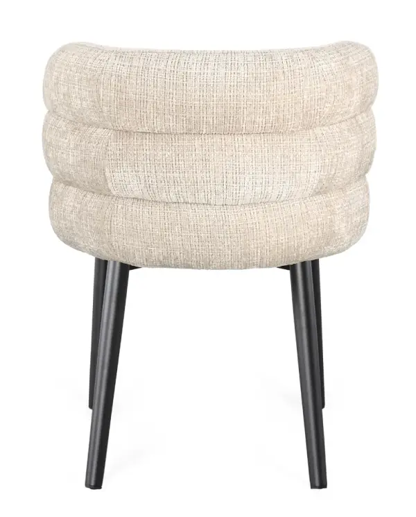 Silla de acero y tapizado crema Ilma