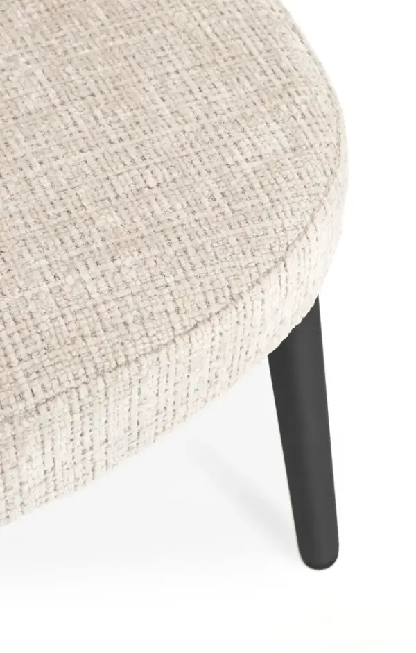 Silla de acero y tapizado crema Ilma