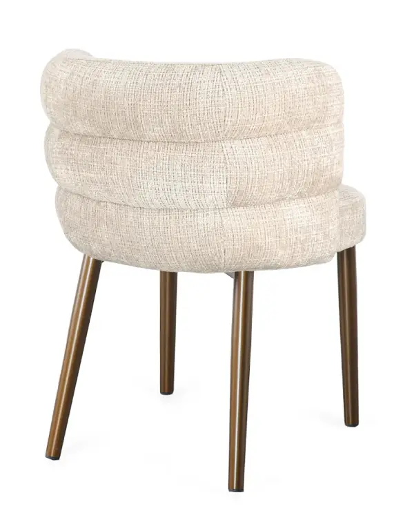 Silla de acero y tapizado beige Ilma
