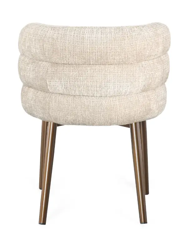 Silla de acero y tapizado beige Ilma