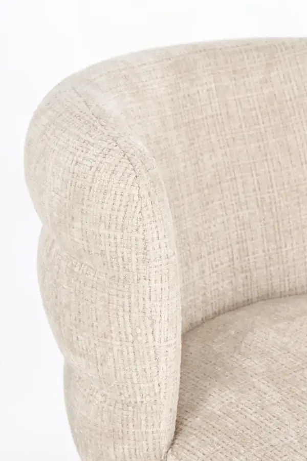 Silla de acero y tapizado beige Ilma