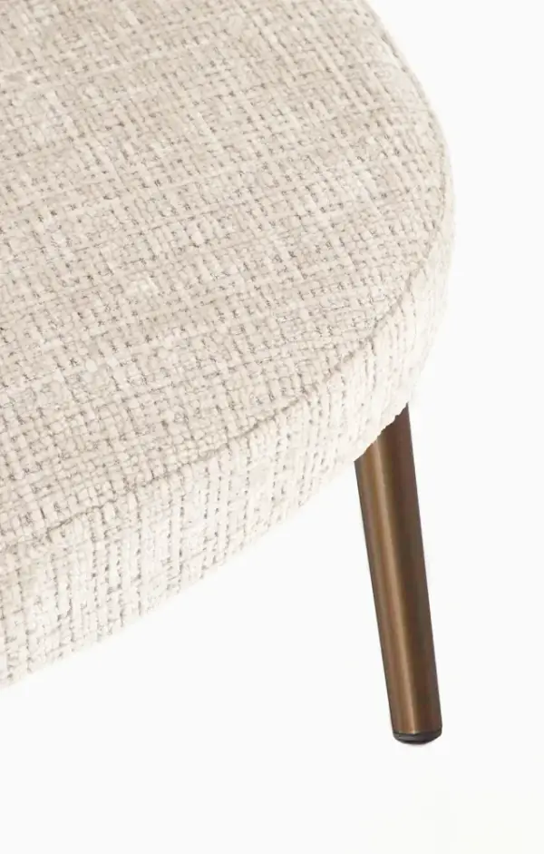 Silla de acero y tapizado beige Ilma