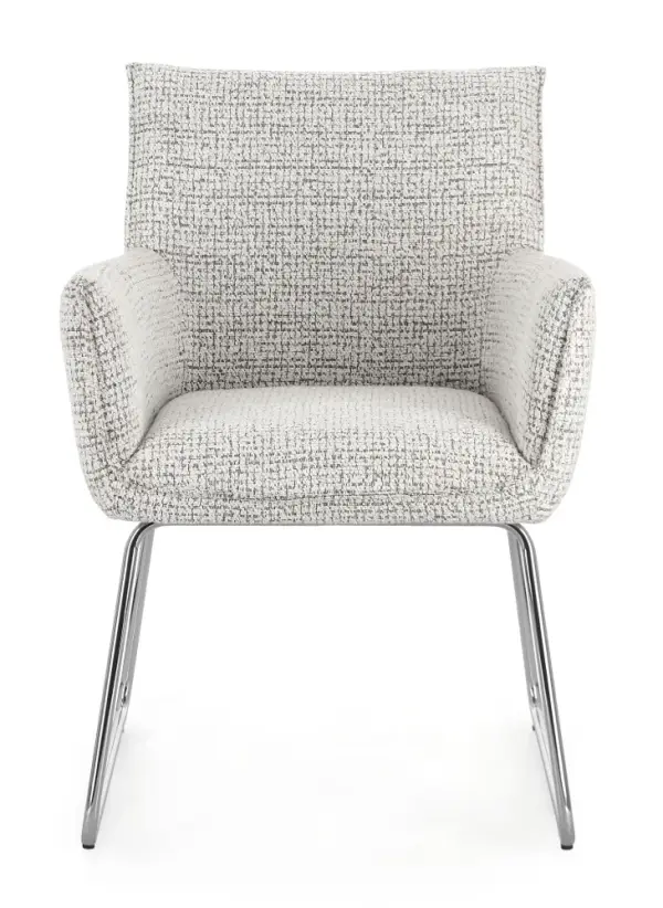 Silla acero y tapizado blanco Evelyn