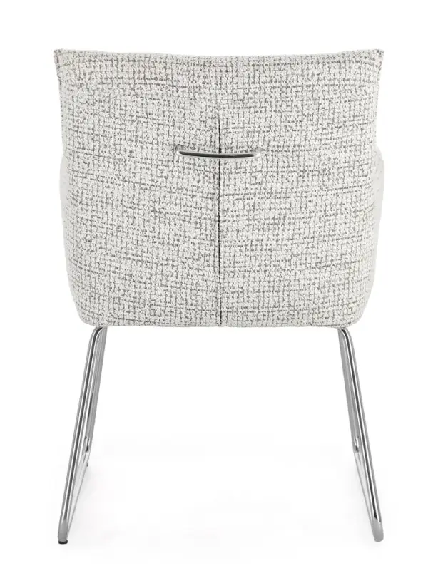 Silla acero y tapizado blanco Evelyn