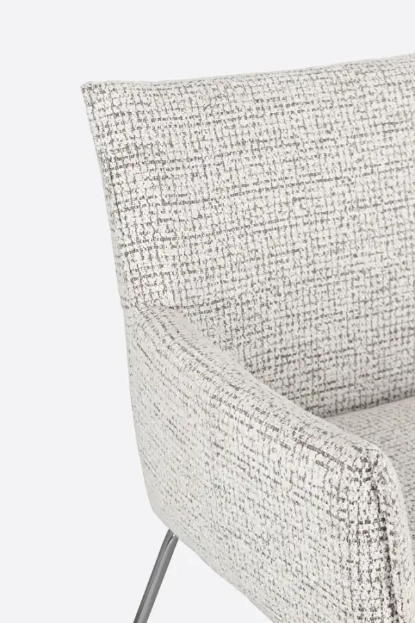 Silla acero y tapizado blanco Evelyn
