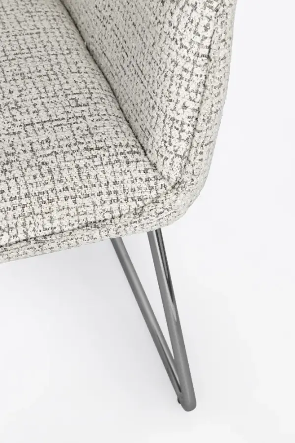 Silla acero y tapizado blanco Evelyn