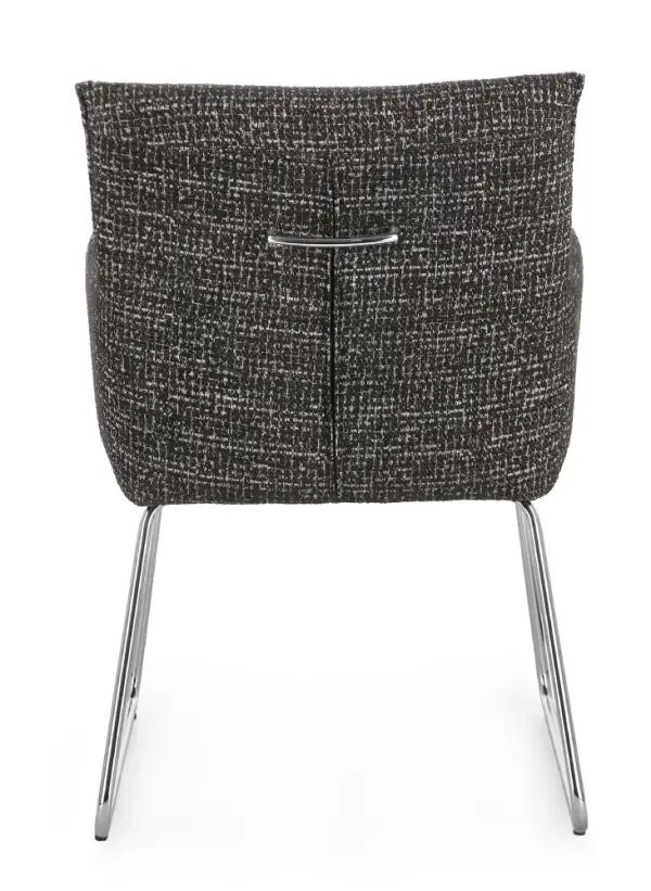 Silla de acero y tapizado negro Evelyn