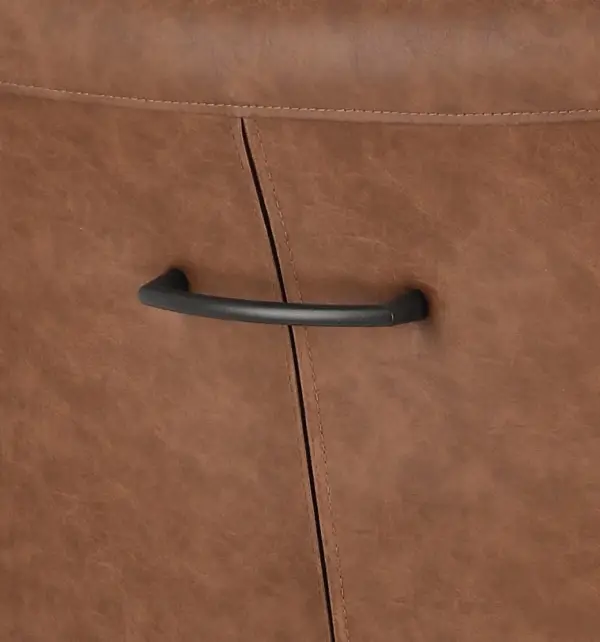 Silla de acero y tapizado coñac Evelyn