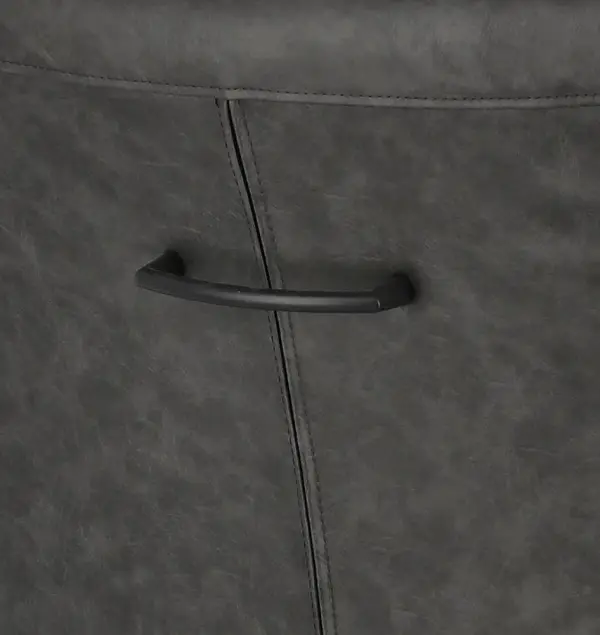 Silla de acero y tapizado gris oscuro Evelyn