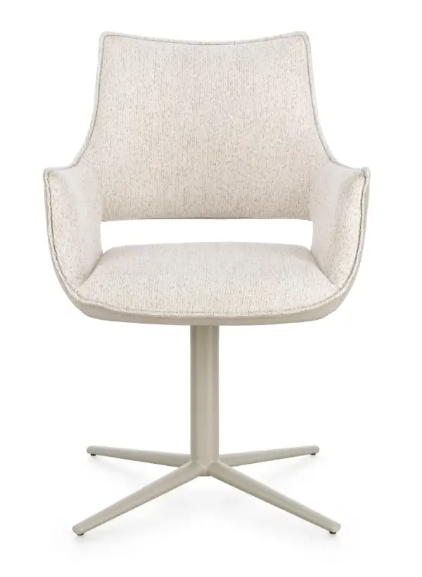 Silla de acero y tapizado crema Adellind