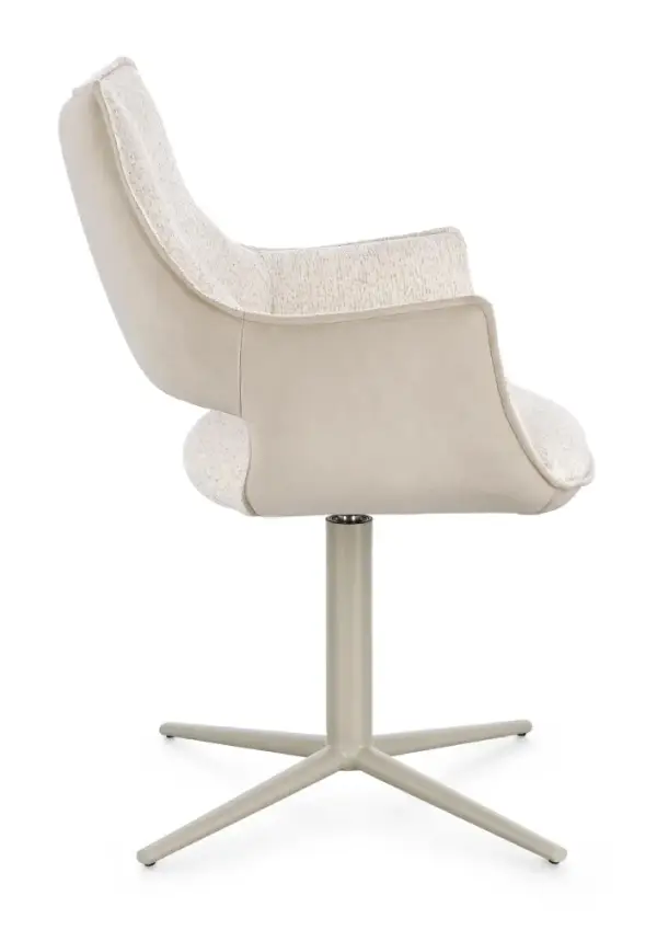 Silla de acero y tapizado crema Adellind