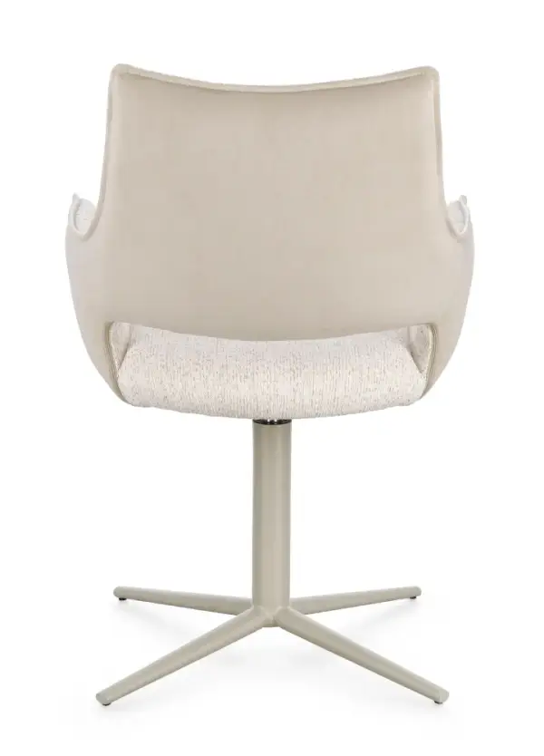 Silla de acero y tapizado crema Adellind